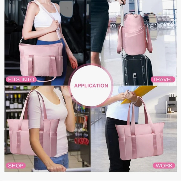 NWT Davvshock Pink Travel Weekender Carry On Tote Bag - Picture 2 of 16